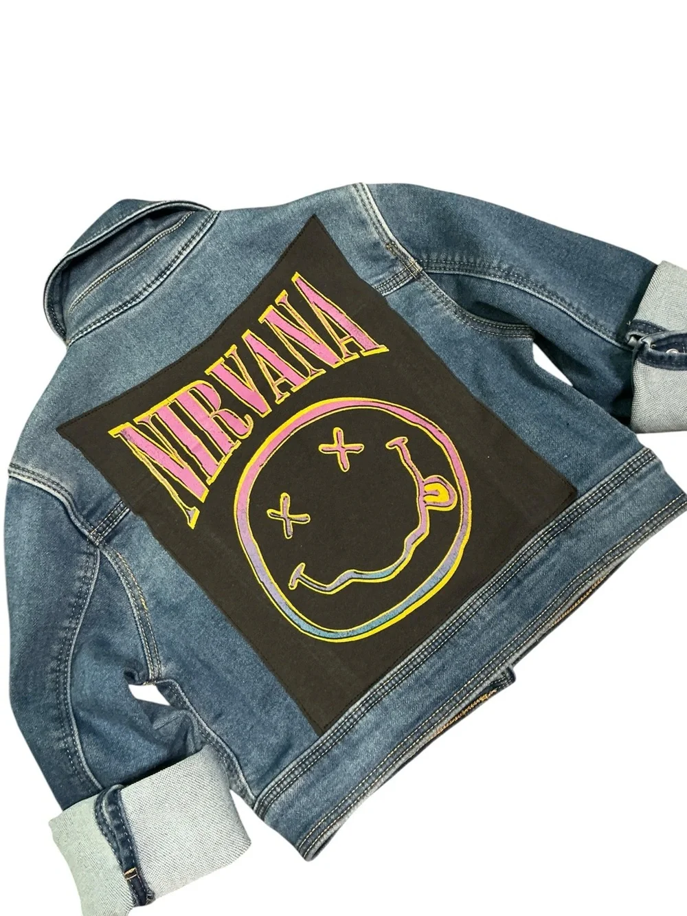 NIRVANA Upcycled Kids DenimJacket Coat Band Rocker Musician